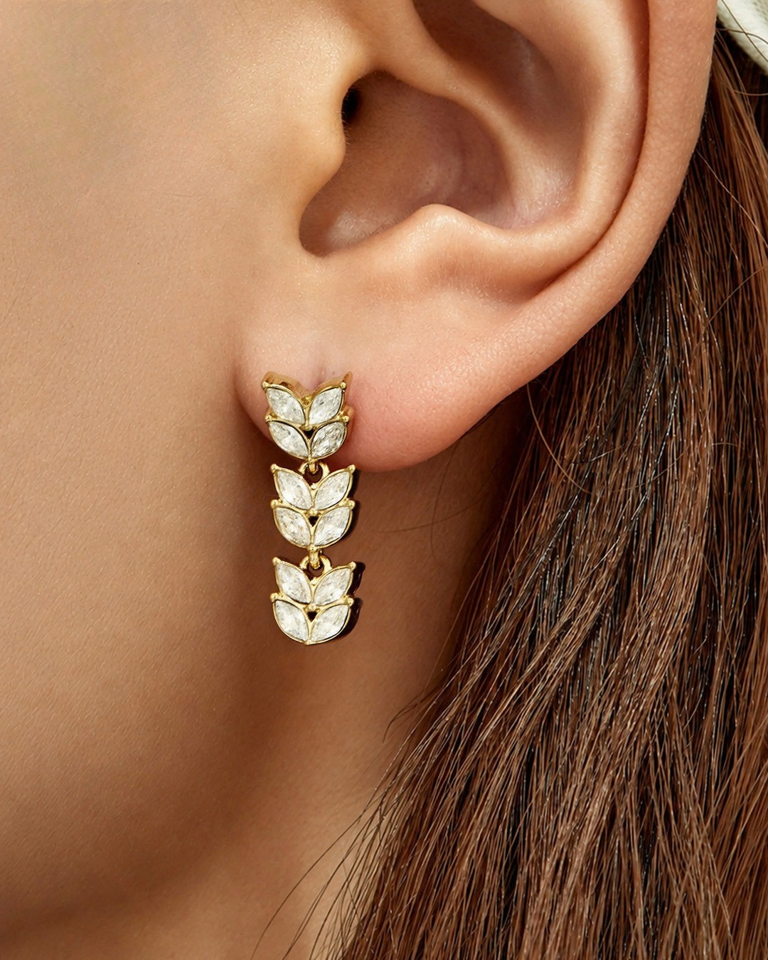 Crystal Wheat Drop Earrings