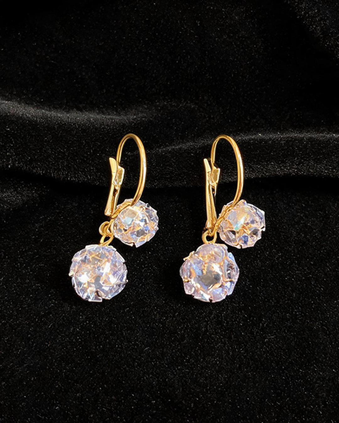 Crystal Duo Drop Earrings