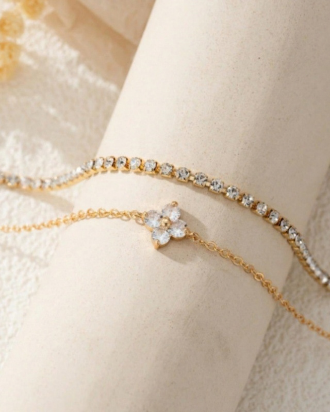 Radiant Clover Layered Bracelet Set