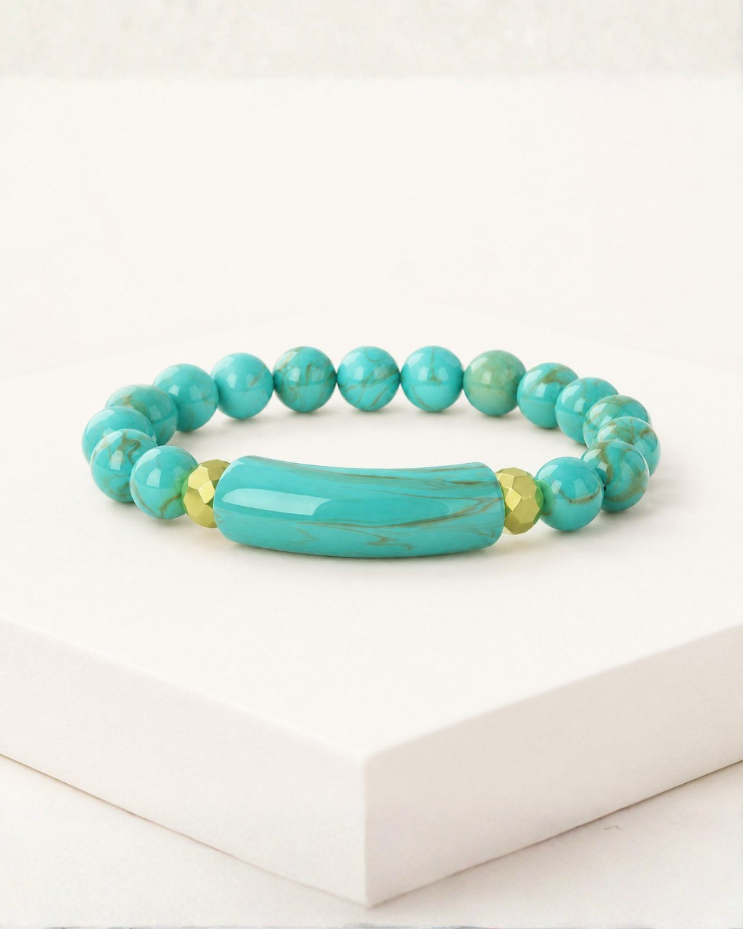 Turquoise Bead Stretch Bracelet