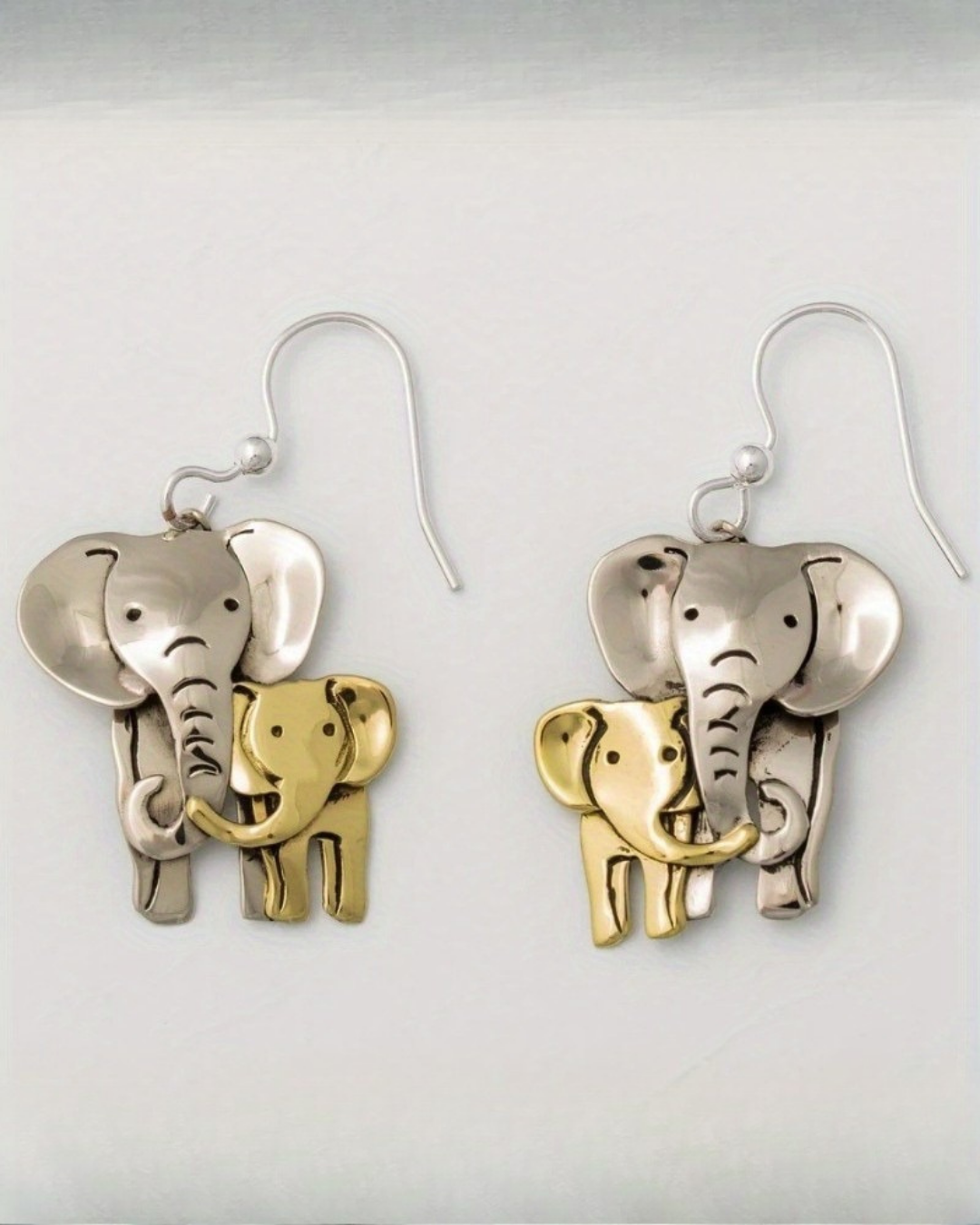 Golden Elephant Drop Earrings