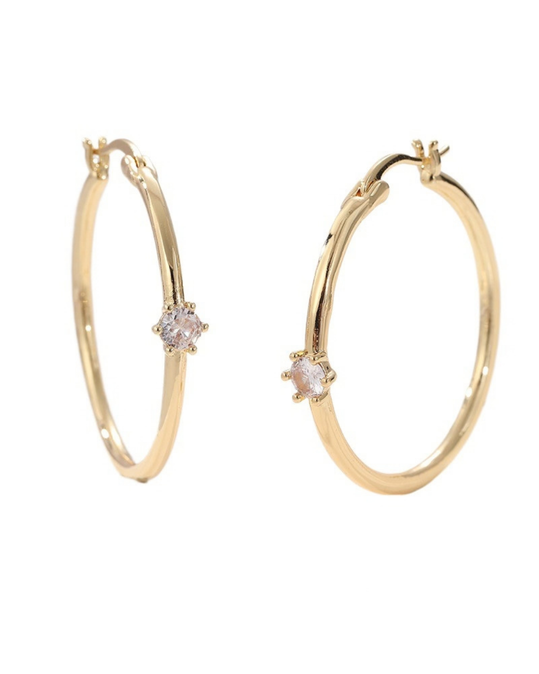 Crystal Accent Hoop Earrings