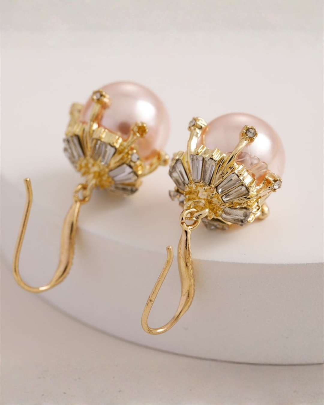 Vintage Pearl Floral Drop Earrings