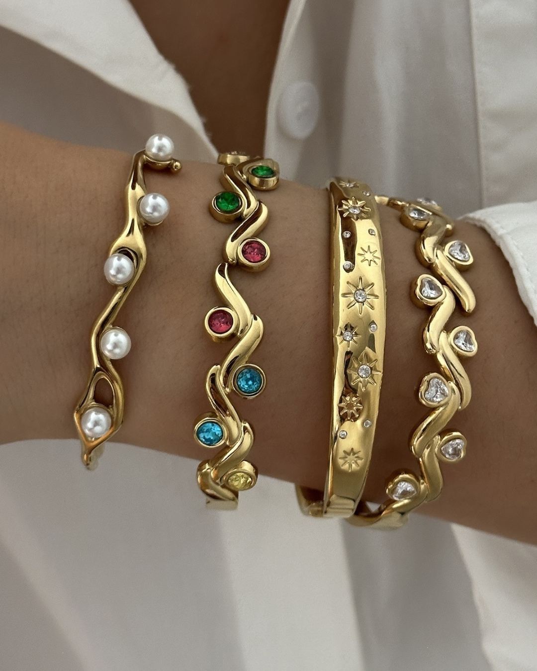 Sculpted Gold Accent Bracelet