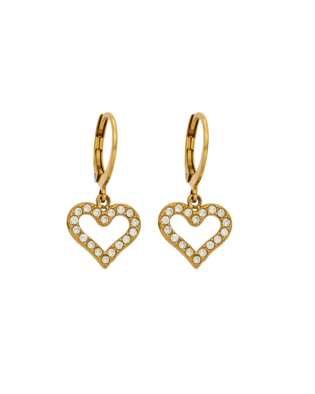 Crystal Heart Drop Earrings