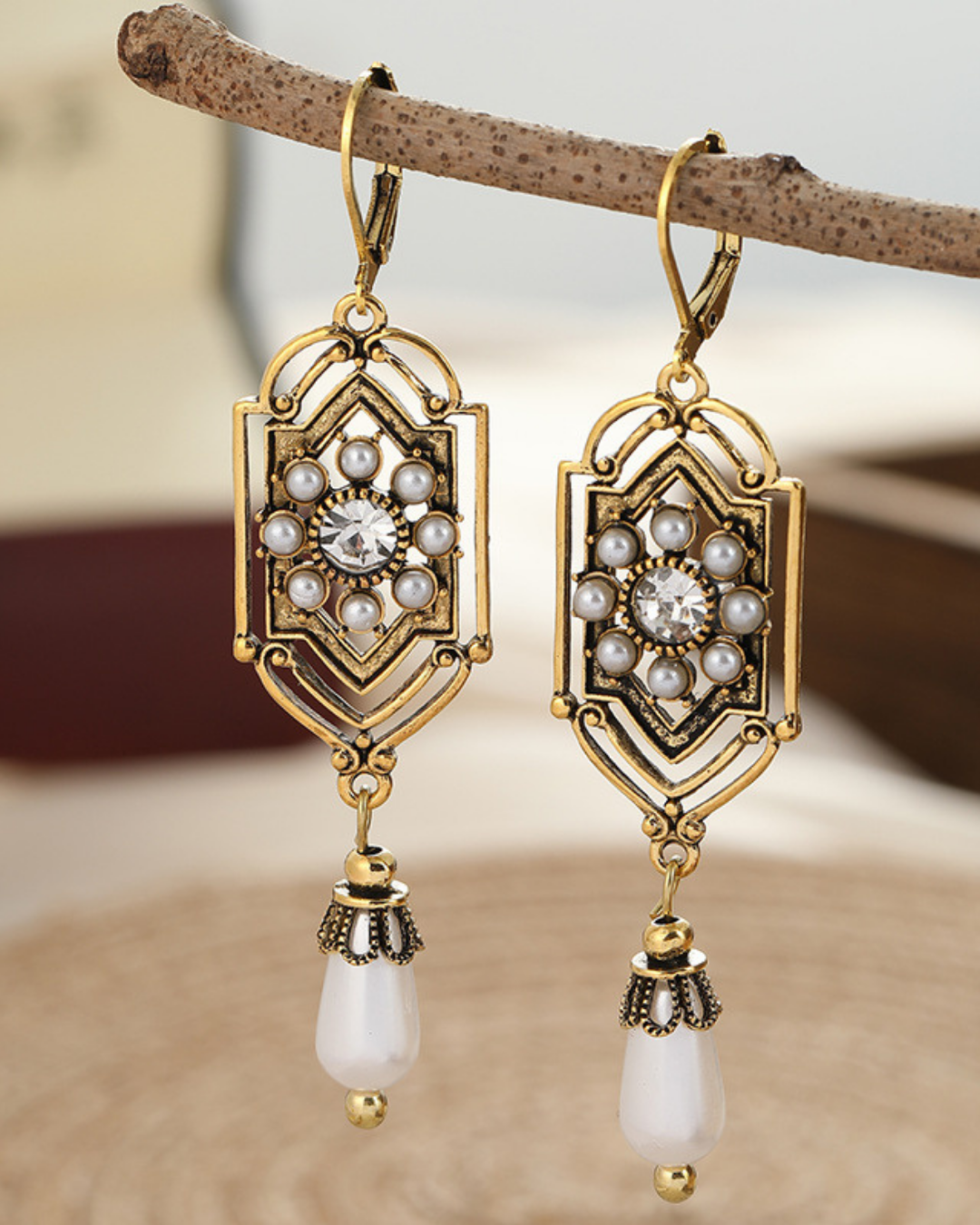Vintage Teardrop Pearl Earrings