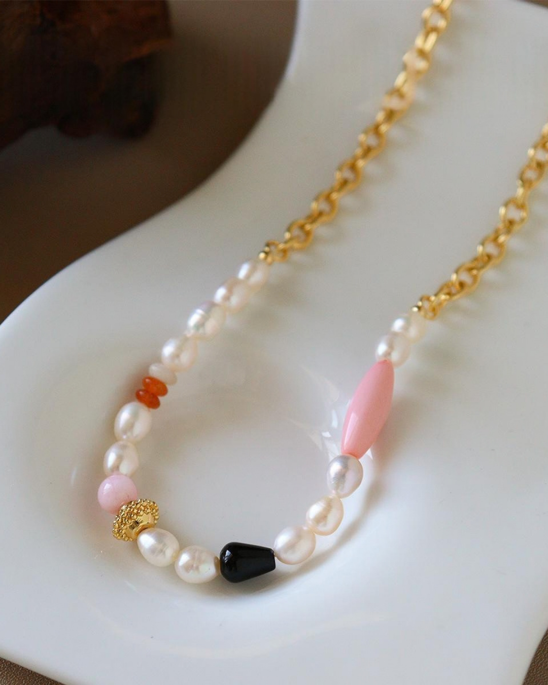 Aurora Pearl & Gemstone Necklace