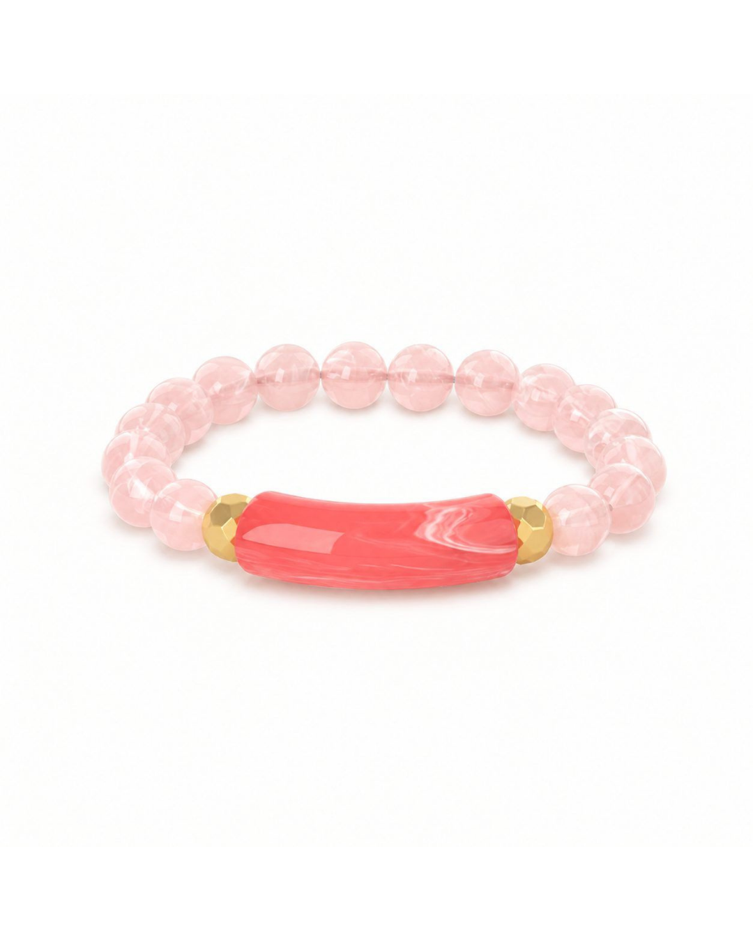 Rose Pink Bead Stretch Bracelet