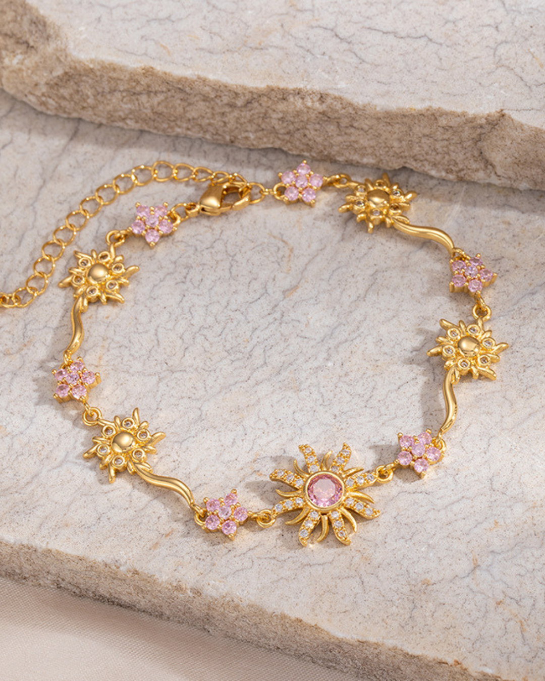 Camellia Zircon Floral Bracelet