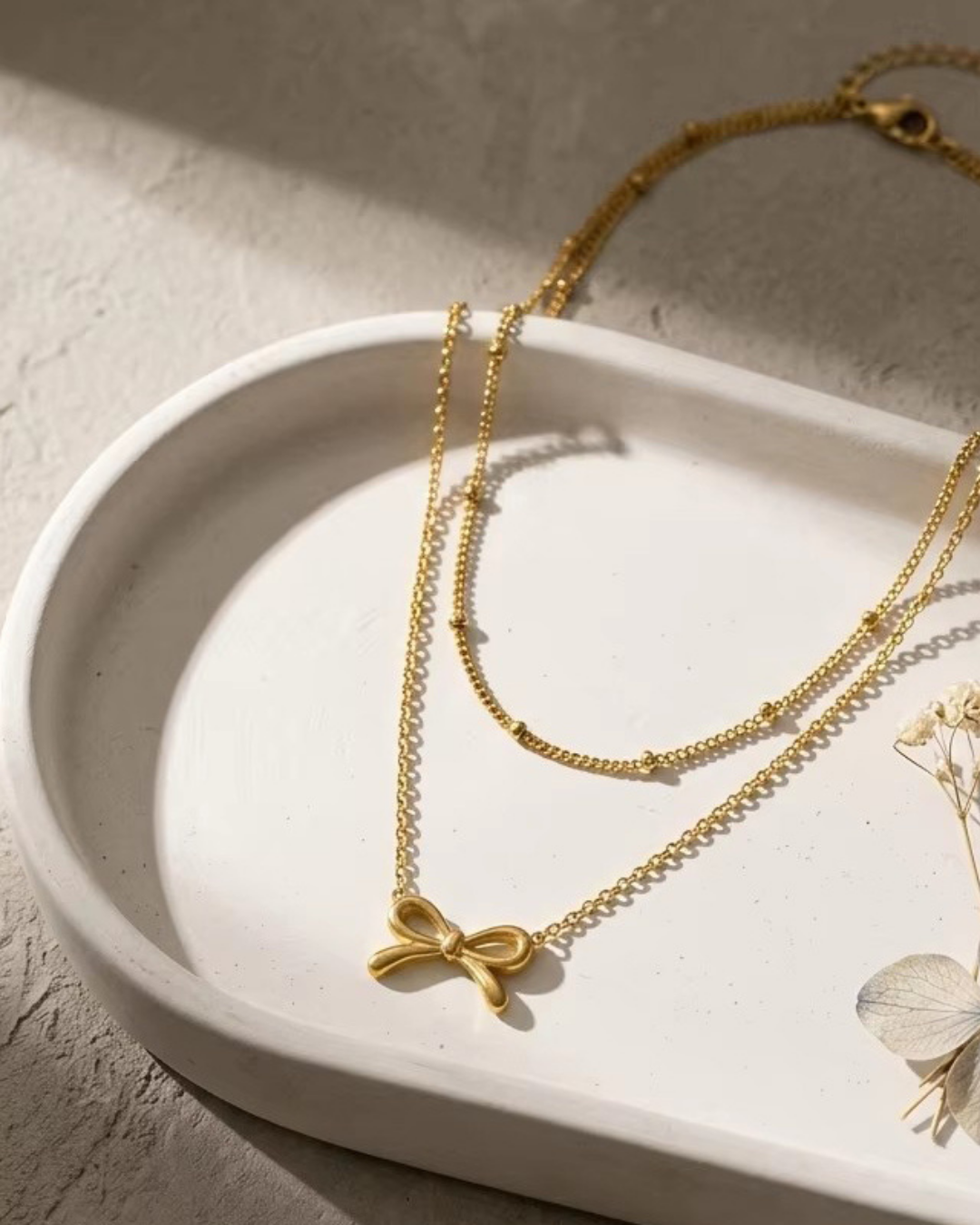 Double-Layer Bow Necklace