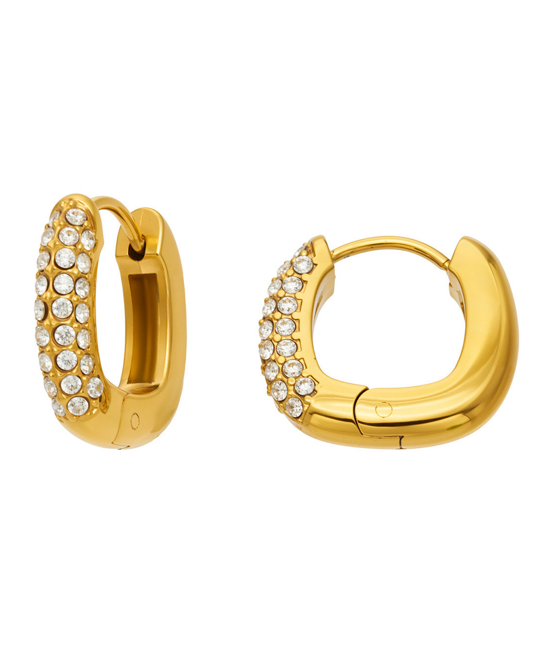Crystal Pavé Huggie Earrings