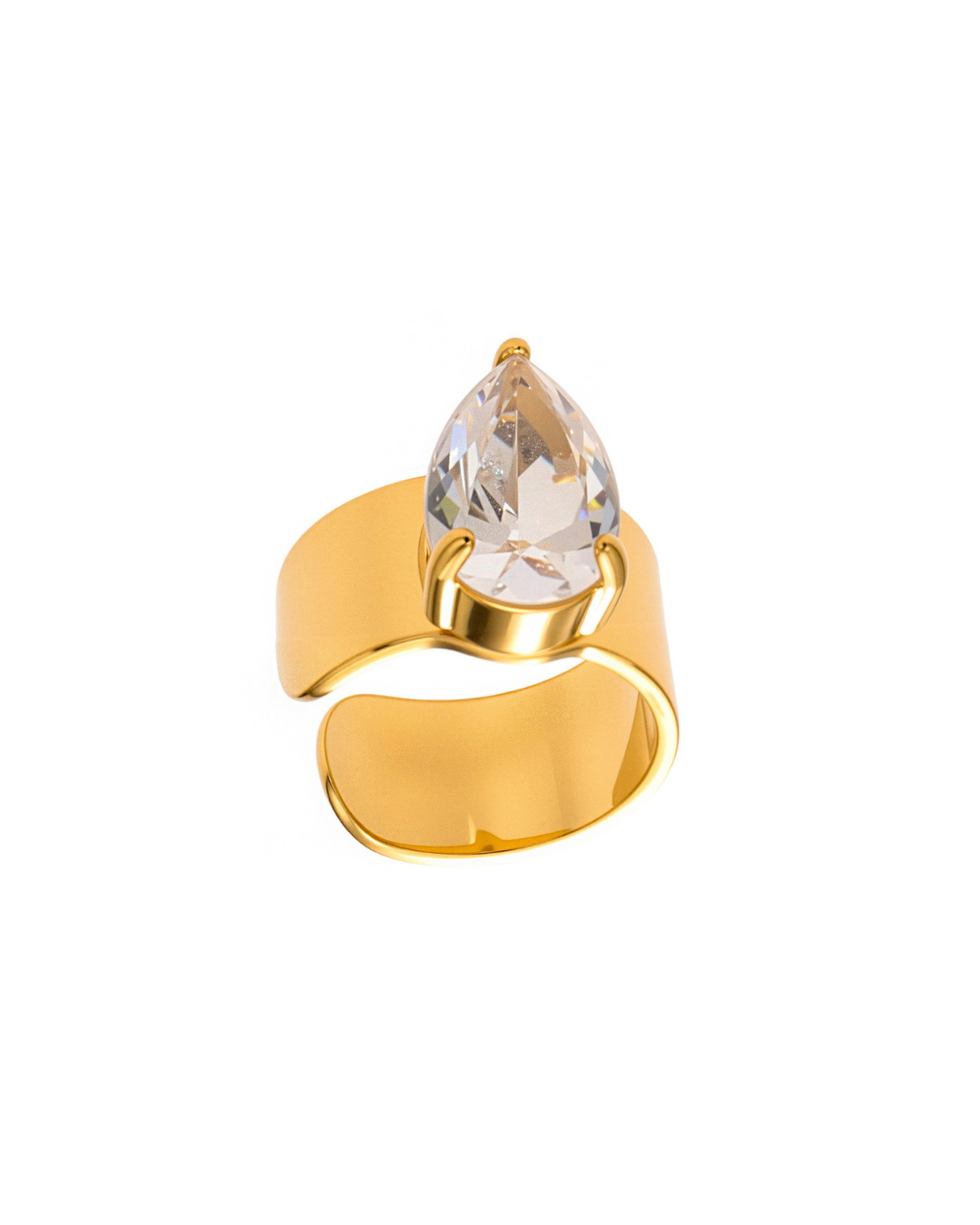 Pear-Cut Crystal Ear Cuff