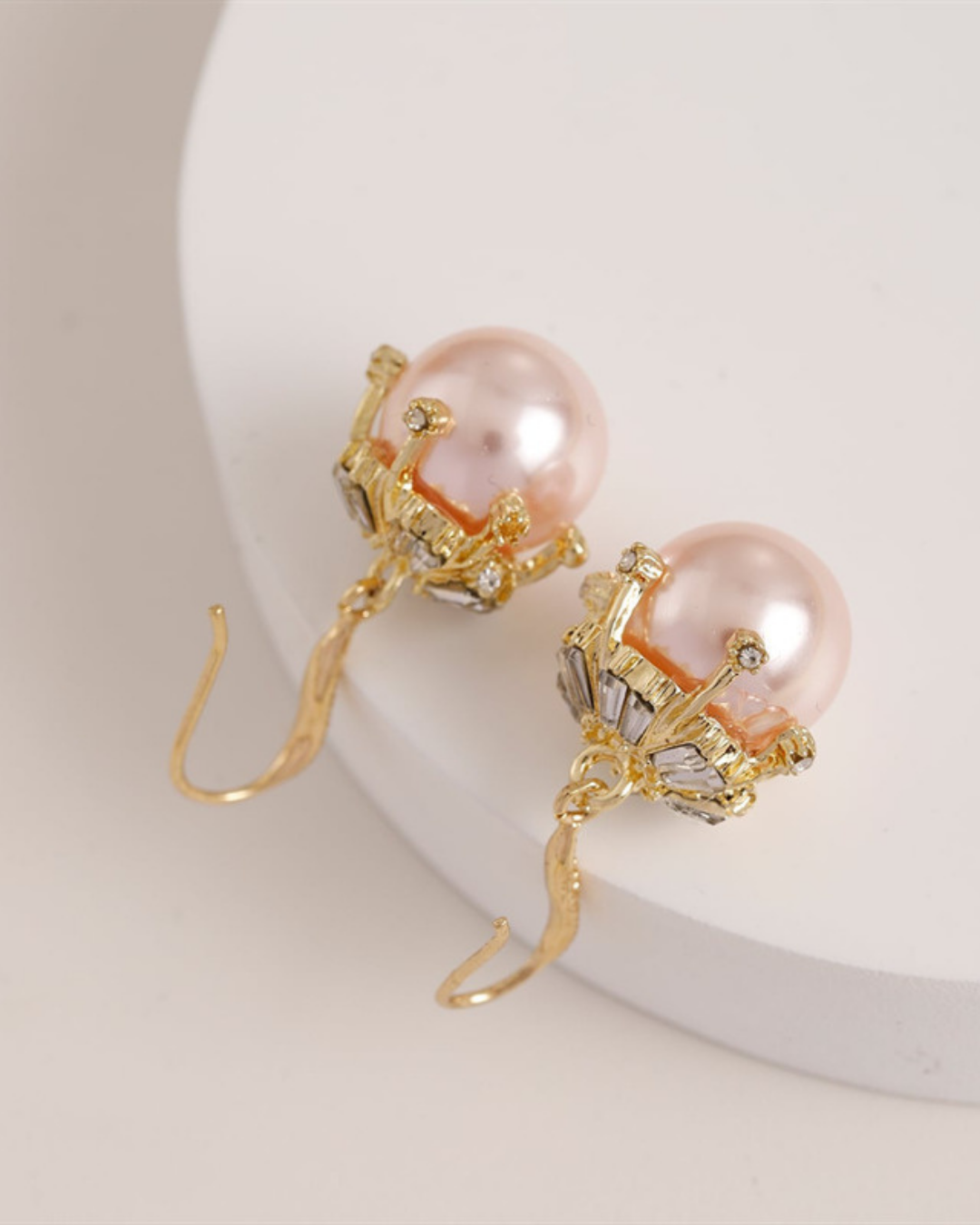 Vintage Pearl Floral Drop Earrings