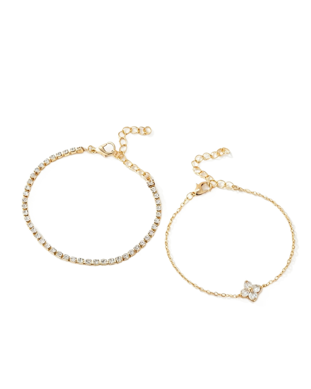 Radiant Clover Layered Bracelet Set