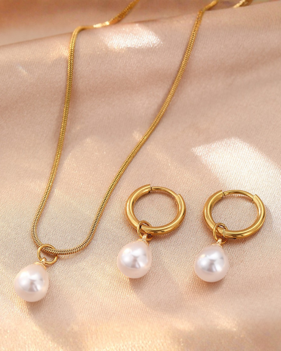 Teardrop Pearl Jewelry Set