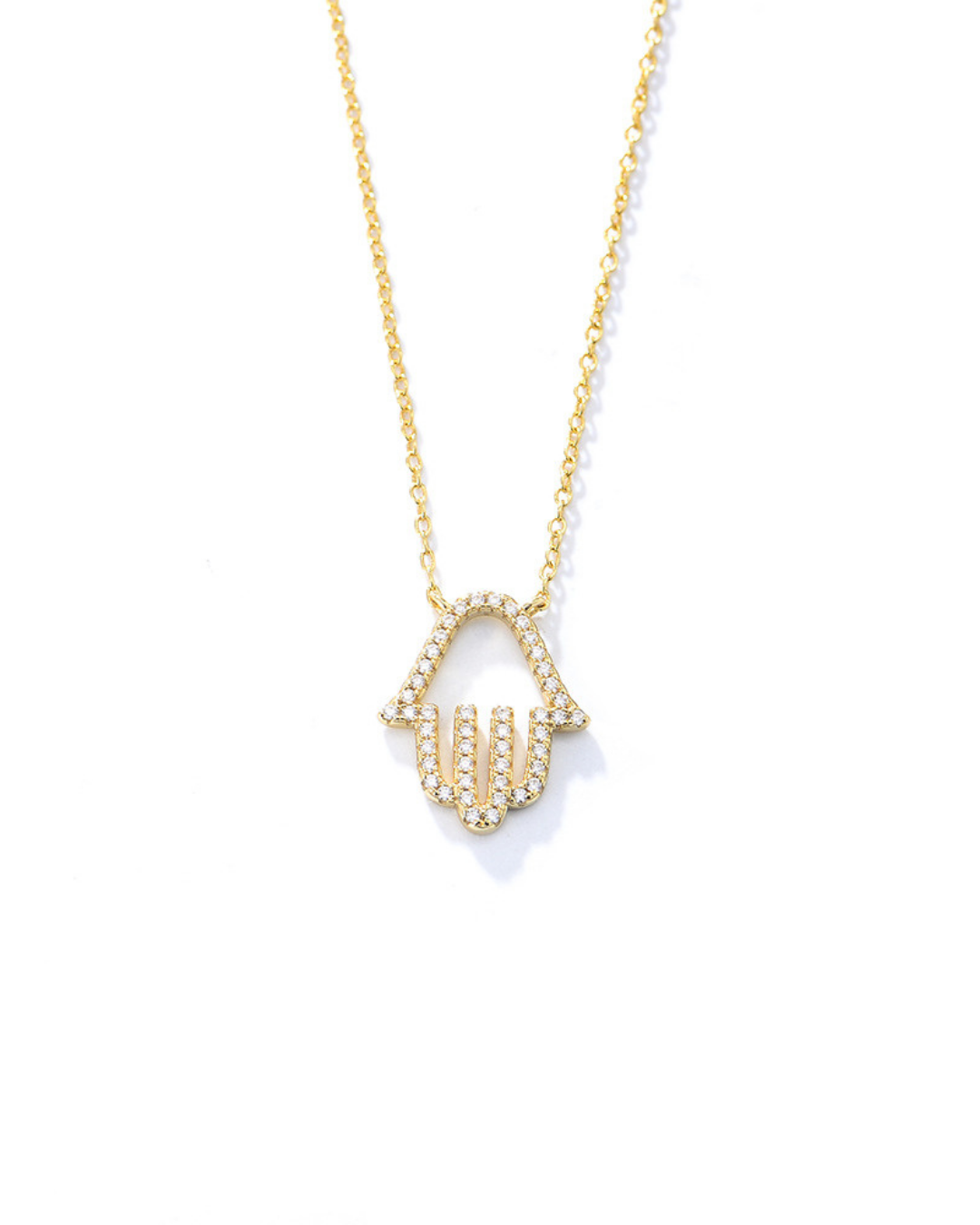 Crystal Hamsa Pendant Necklace