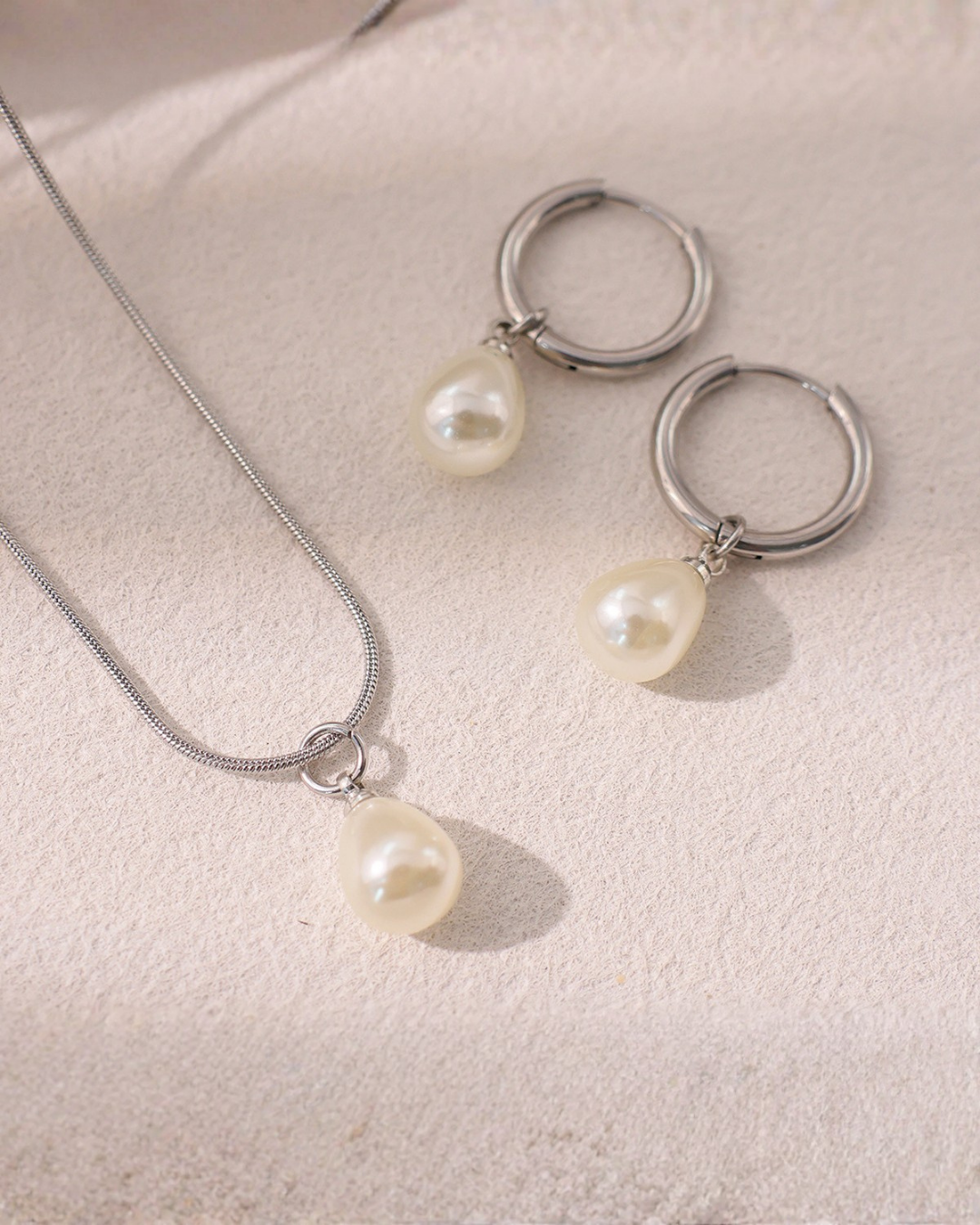 Teardrop Pearl Jewelry Set