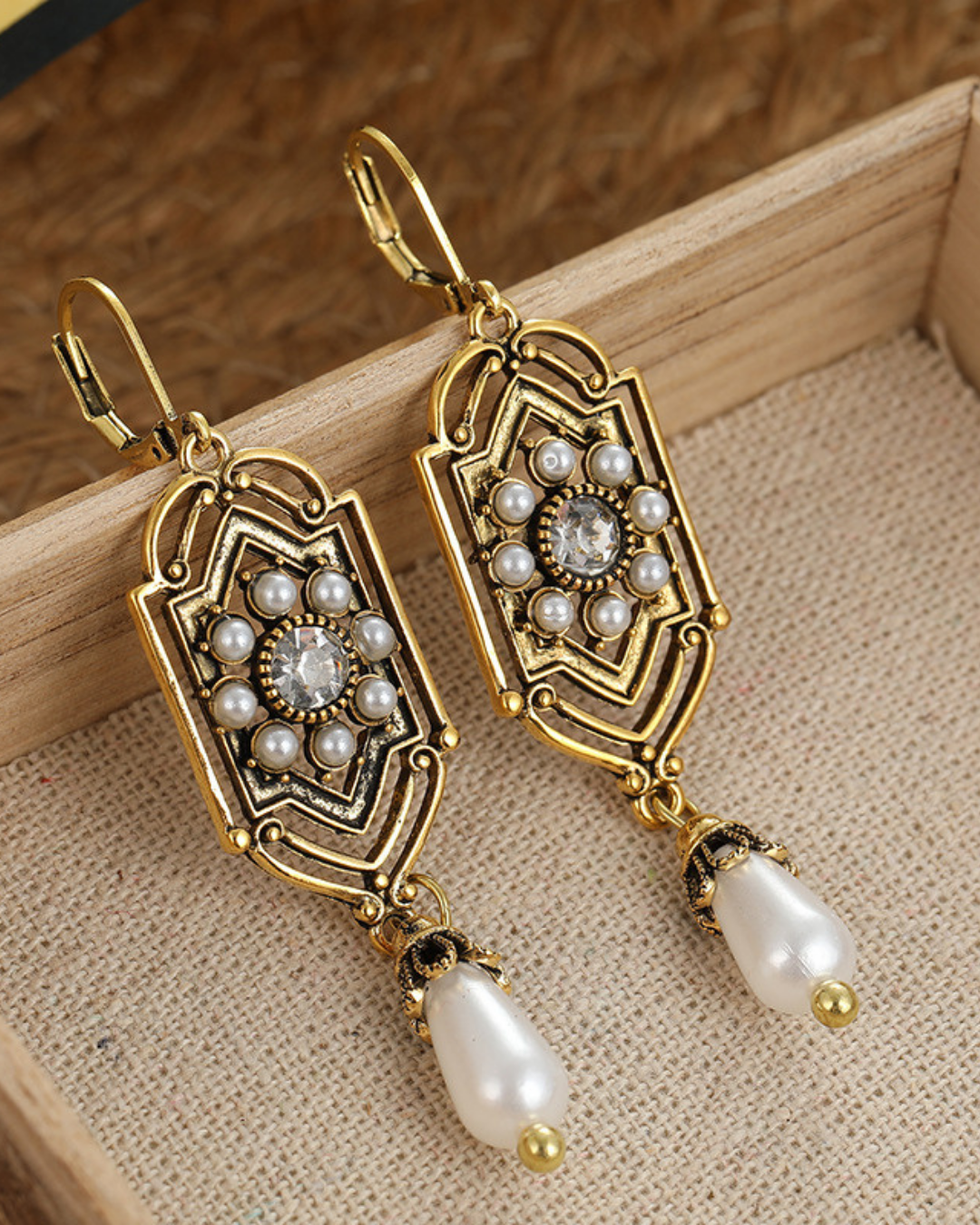 Vintage Teardrop Pearl Earrings