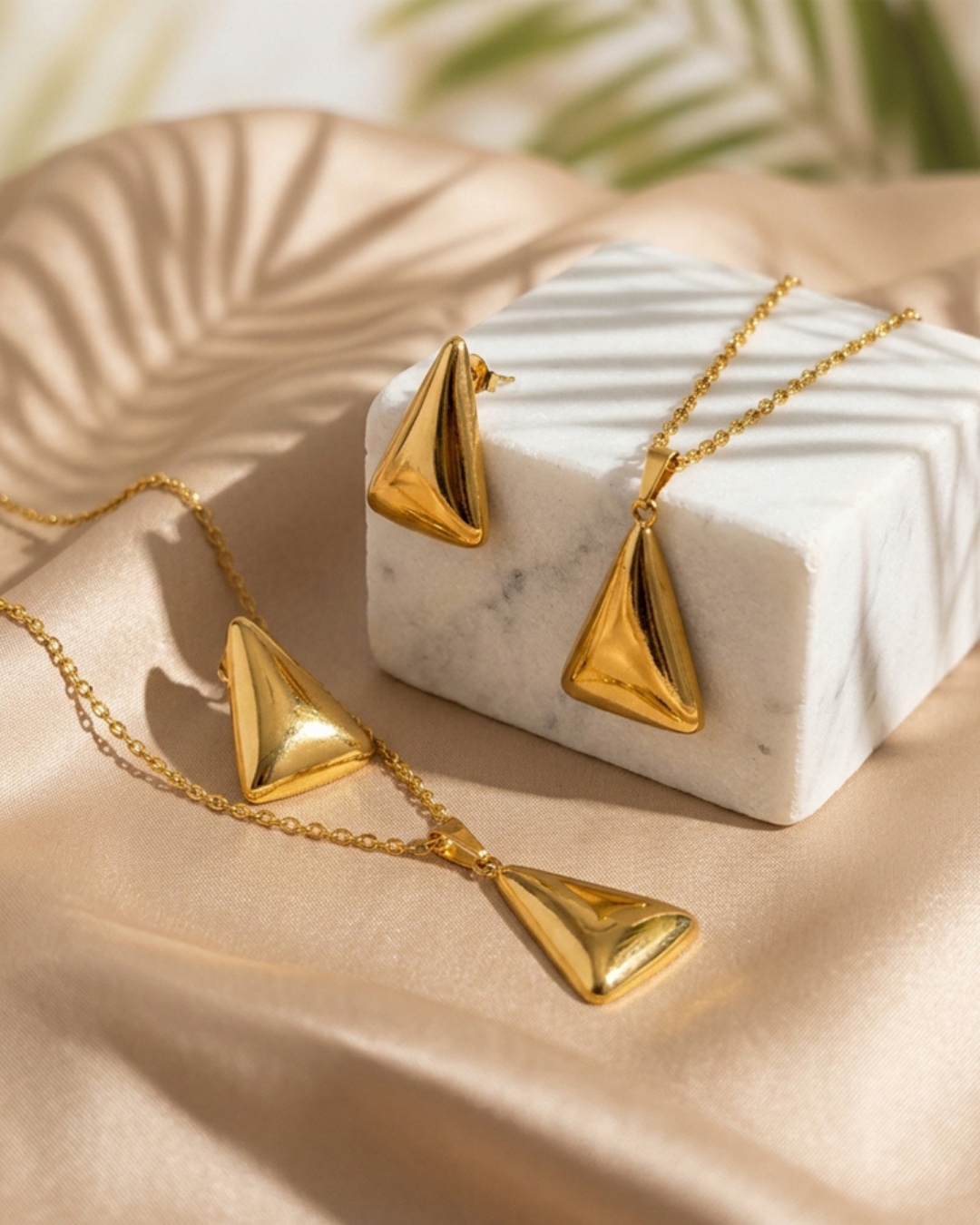 Sculpted Triangle Jewelry Set