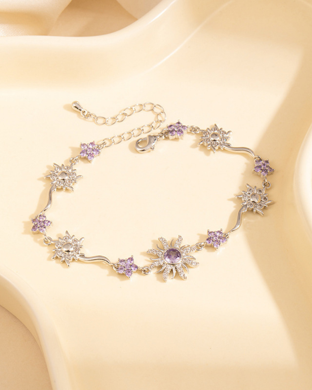 Camellia Zircon Floral Bracelet