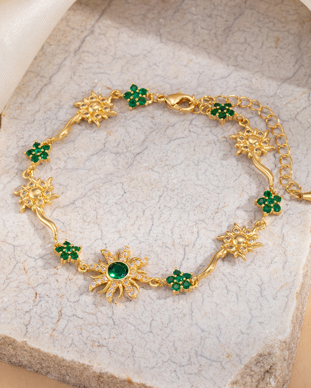 Camellia Zircon Floral Bracelet