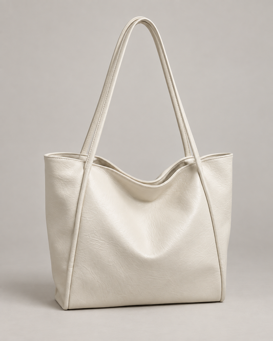 Minimalist Slouchy Tote Bag with Long Shoulder Straps