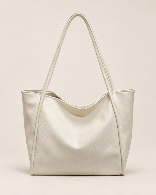 Minimalist Slouchy Tote Bag with Long Shoulder Straps