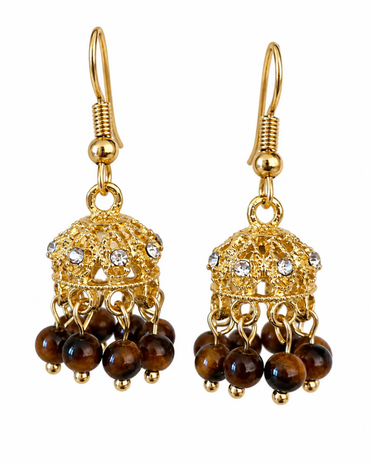 Vintage Amber Bell Drop Earrings