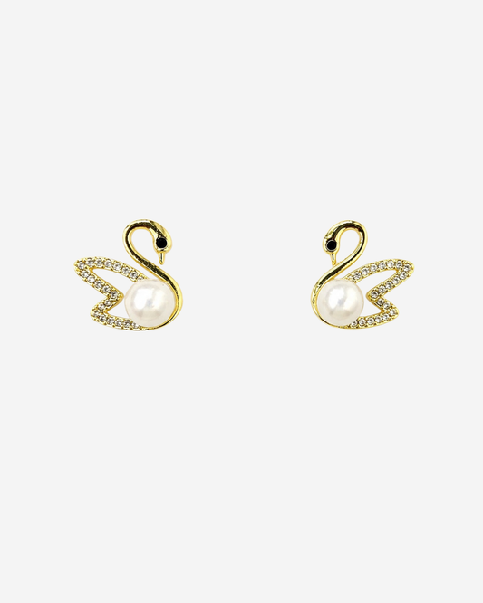 Odette Swan Pearl Stud Earrings