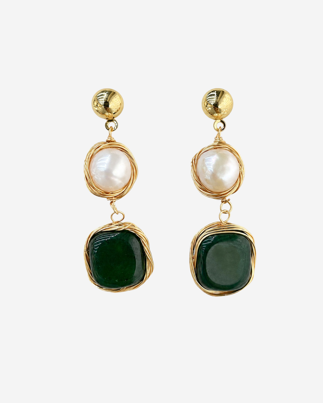 Vittoria Pearl & Square Drop Earrings